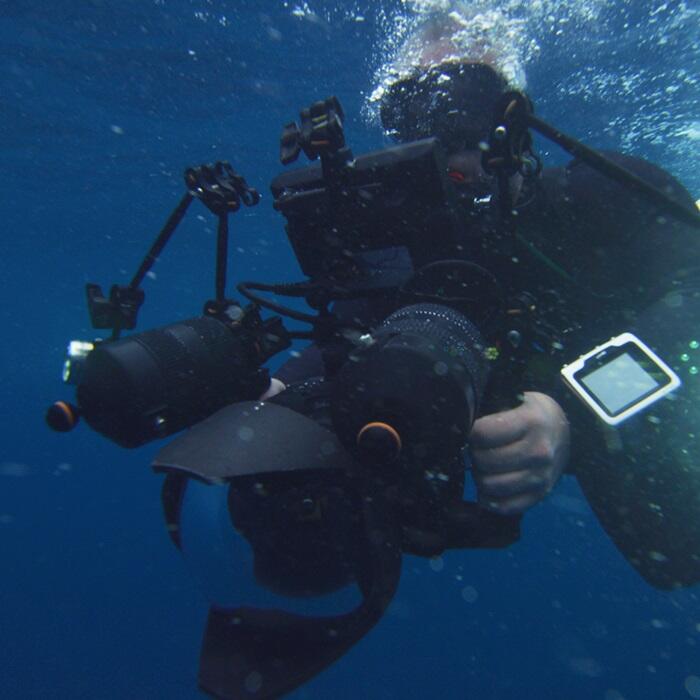 Jason diving with camera